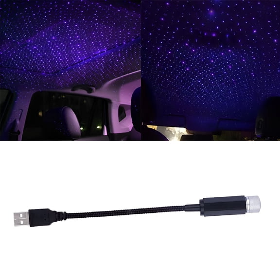 HIBIBUD Star Projector Night Light, Adjustable Romantic Car USB Atmosphere Flexible Interior Star Light, Portable LED Decorative Car Roof Star Projector Lights for Car, Ceiling, Bedroom, Party etc