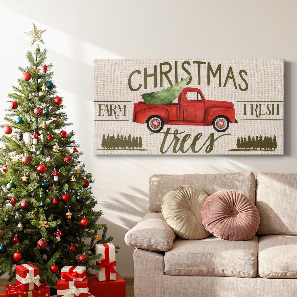 Christmas on the Farm Collection C- Gallery Wrapped Canvas