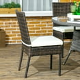 thumbnail image 6 of Outsunny 4 Outdoor Dining Chairs, Cushioned Patio Wicker Dining Chairs, Brown, 6 of 9
