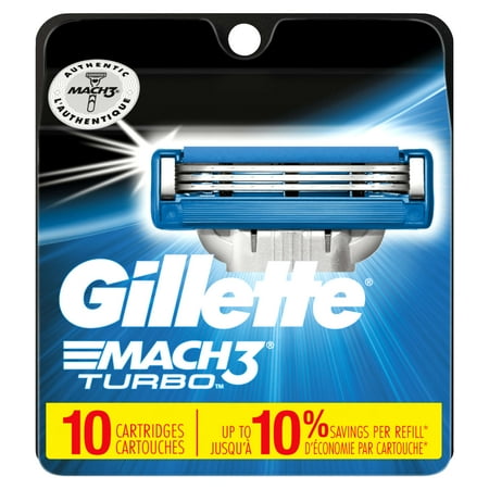 Gillette Mach3 Turbo Men's Razor Blades – 10 Refills