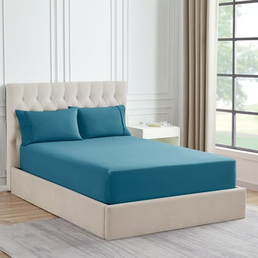 Sweet Home Collection 1500 Supreme Collection Microfiber Flannel Fitted Sheet Teal - Full