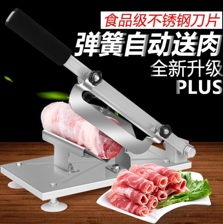 Manual Frozen Meat Slicer Kit Beef Slicing Machine Hotpot BBQ Silver New 