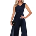 thumbnail image 4 of Women's Casual Jumpsuit Fashion Casual Back Vedic Belt Tie Jumpsuit Pure Color Large Size Loose Back Pants Large Size Loose Back Pants Womens Evening Jumpsuit Jumpsuits And Rompers Catsuit Rose plus, 4 of 4