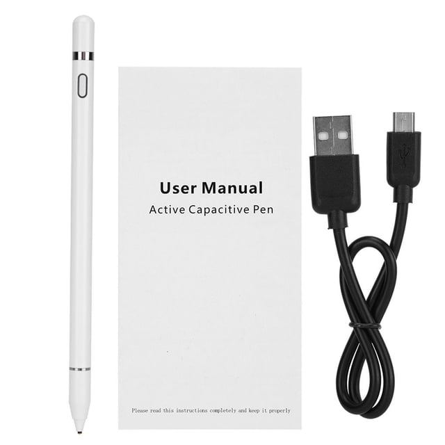 Bolígrafo Capacitivo Activo Blanco Punta Fina Pantalla Táctil Stylus Universal Para Teléfono Móvil/Tableta Yuarrent EL006998-00