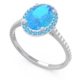 thumbnail image 2 of 2.15 Carat Oval Cut Blue Topaz Gemstone & Natural Diamond New Proposal Ring for Women Solid 14K White Gold Size 9 by Diamond-Capitals, 2 of 7