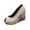 Beige, variant on Summer Sandals for Women Suede Peep Toe Wedge Pumps with Woven Platform Heel
