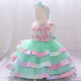 thumbnail image 2 of HAWEE Baby Girls Flower Dress Toddler Kids Ruffles Party Wedding Princess Dresses Tutu Pageant Gown with Headband, 2 of 7