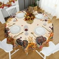 thumbnail image 4 of Thanksgiving Tablecloth Round 60 Inch, Turkey Fall Harvest Thanksgiving Table Cloth Round Waterproof Table Cover for Dinner Kitchen Party Decorations, 4 of 6