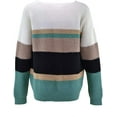 thumbnail image 4 of Pulls Décontractés Manches Longues Col Rond Couleur Patchwork Pull Tops en Tricot, 4 of 4