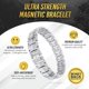 thumbnail image 3 of ® Pulsera Magnética Ultrarristente - Brazalet Magnéticos de Acero Inoxidable para Hombr – Pulsera de Longitud Ajustable con herramienta de Medición para un Ajuste Perfecto (Plata), 3 of 5