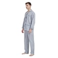 thumbnail image 5 of Amaxer Men's Cotton Notch Collar Pajama Set, Long Sleeve & Long Pants, Lightweight Breathable Loungewear, S-3XL, 5 of 6