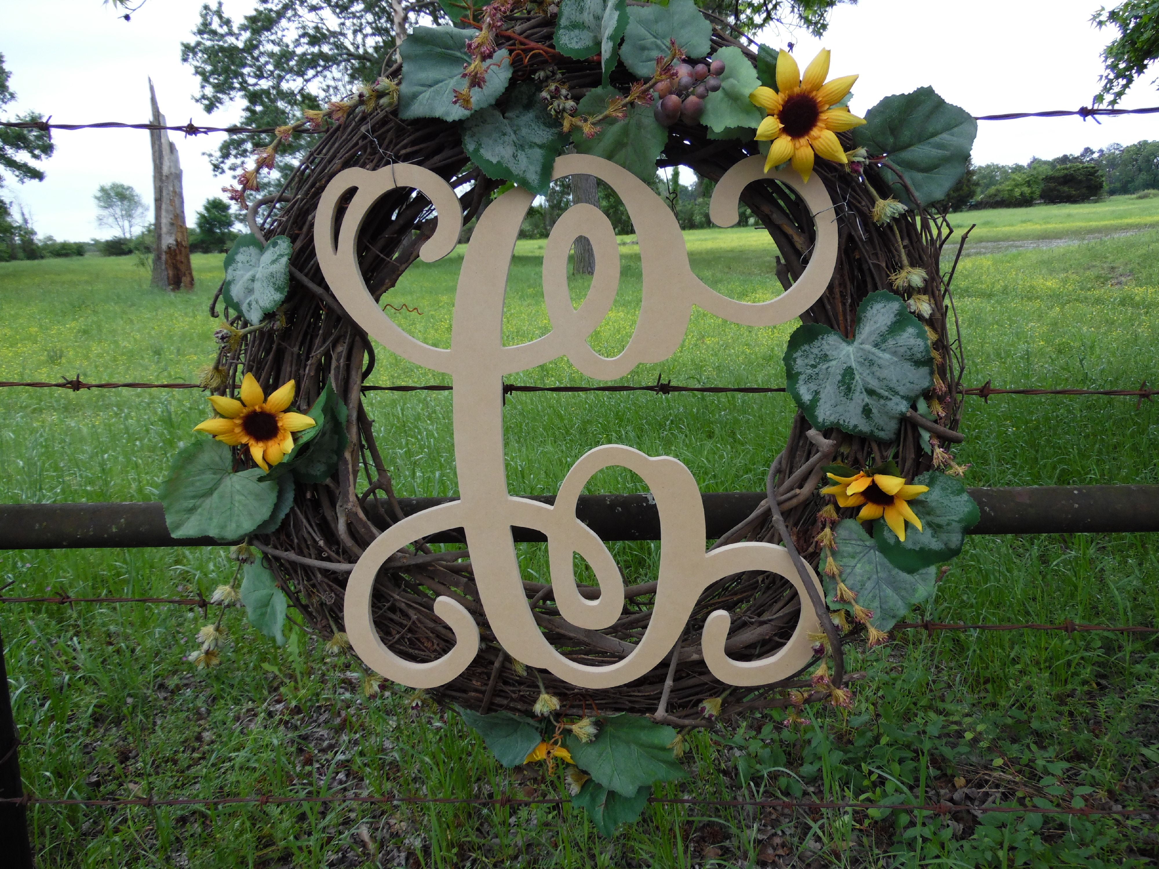 Wooden Letter Vine (C) Unfinished Wood Craft Letter