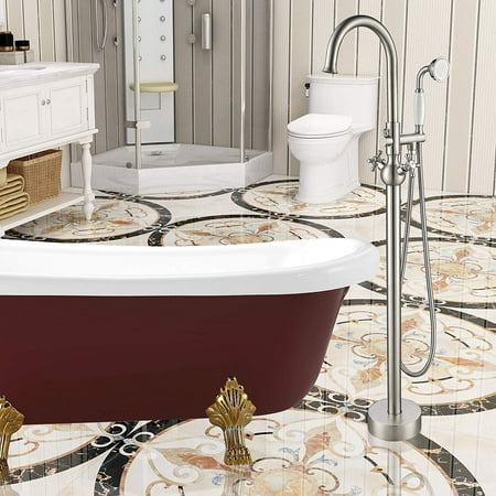 Vanity Art Freestanding Tub Filler Bathtub Faucet Brushed ...