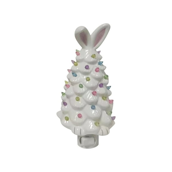 Adorable Ceramic Easter Bunny Night Light for Home and Holiday Easter Decoration