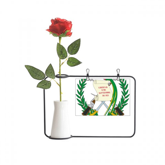 Guatemala National Emblem Country Artificial Rose Flower Hanging Vases Decoration Bottle
