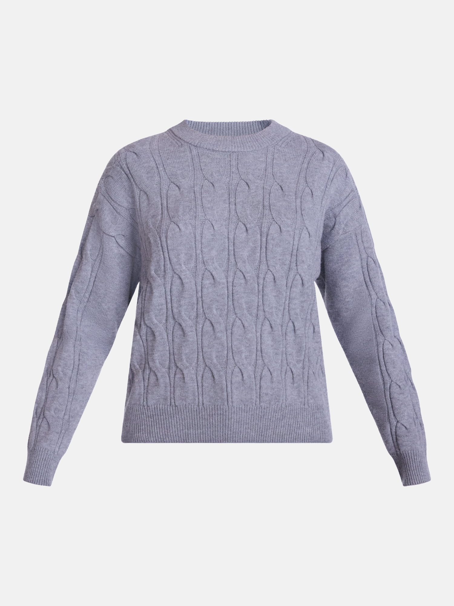 Scenario Women's Crewneck Cable Knit Mid-weight Sweater, Sizes XS-XXXL