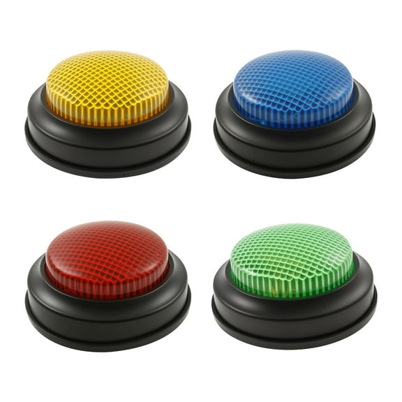 Grusce 4pcs Buzzers for Trivia Games Colorful Plastic Classroom Answer Buzzers with Lights and Sound for Party Game Show Classroom