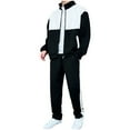 thumbnail image 5 of Fewfanhot Men Sweatsuits Sets 2 Piece Outfits Long Sleeve Full Zip Sports Set Stand Up Collar Jackets and Pants Running Sweatsuit, 5 of 10