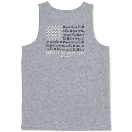 Columbia Mens Regular fit Sleeveless Graphic Tank Top Shirt Small Grey