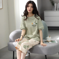 thumbnail image 1 of Nuevos pijamas finos de verano de manga corta para mujer, conjunto de ropa de casa dulce y bonita de talla grande, ropa de dormir para mujer, 1 of 5