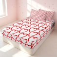 thumbnail image 3 of Erosebridal Kawaii Hearts Zipper Queen Comforter Set with Fitted Sheet and 2 Pillowcases, Valentine's Day Themed Zipper Bedding Set, Reversible, Scarlet Red, Reversible, 3 of 7