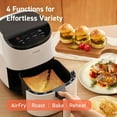 thumbnail image 4 of Small Air Fryer Oven 2.1 Qt, 4-in-1 Mini Airfryer, Bake, Roast, Reheat, Space-saving & Low-noise, Nonstick and Dishwasher Safe Basket, 30 In-App Recipes, Sticker with 6 Reference Guides, White, 4 of 5
