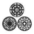 thumbnail image 1 of Yuarrent Alfombrillas de salvamanteles para encimeras de cuarzo de Gel de sílice, 3 uds., antiadherentes y resistentes a altas temperaturas, Mostrada negro 20 centímetros, 1 of 6