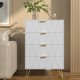 thumbnail image 1 of LDHF 4 Drawer Dresser, Drawer Chest, Tall Storage Dresser Cabinet Organizer Unit with Metal Legs for Bedroom, Living Room, Closet (White/4 Drawer), 1 of 4