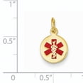 thumbnail image 2 of 14k Yellow Gold Red Enamel Medical Jewelry Pendant Charm, 2 of 2