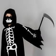 thumbnail image 5 of LIIPEE Kids Halloween Costumes Boys Girls Unisex Capes And Mask Skeleton Fancy Dress Up Clothes,9-12 Years, 5 of 9