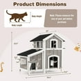 thumbnail image 2 of Gymax Outdoor Feral Cat House 2-Story Wooden Kitty Shelter with Escape Door, 2 of 10