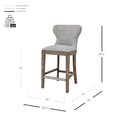 thumbnail image 4 of NPD Furniture Dorsey 26" Fabric Counter Stool in Cardiff Gray, 4 of 12