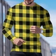 thumbnail image 4 of Miluxas Men's Long Sleeve Shirts Casual Crewneck Pullover T-Shirt Basic Tees Fall Tops Yellow, 4 of 5