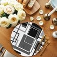 thumbnail image 2 of Black Grey Geometric Round Placemats Set of 6 for Dinning Tables,Heat-proof Braided Table Mats 13 Inch,Gray Abstract Striped Art Washable Place Mat for Kitchen Restaurant Party Decor Table Setting, 2 of 9