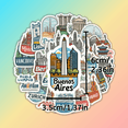 thumbnail image 6 of 25pcs Adorable City Logo Sticker Set With English Design From Around The World For Laptop Suitcase Car Decoration, 6 of 6