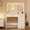 White-DD, variant on Taoset White Vanity Desk with Mirror, Makeup Vanity Table with LED Lights and Power Outlet, 3 Drawer, 4 Shelves, 1 Cabinet