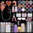 thumbnail image 1 of LIONVISON Mano de práctica para uñas acrílicas,Dedos de manos de práctica de uñas flexibles con kit de uñas acrílicas,Maniquí de uñas postizas Cepillo de polvo acrílico de mano Herramientas de decorac, 1 of 5