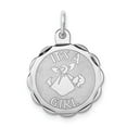 thumbnail image 1 of FB Jewels Sterling Silver Rhodium-plated Its a Girl Charm, 1 of 4
