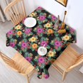 thumbnail image 2 of Pioneer Flower Floral Print Pattern Square Tablecloth, Waterproof Wipeable Spillproof Washable Table Cover for Home Kitchen Party Decor, 42"x42", 2 of 6