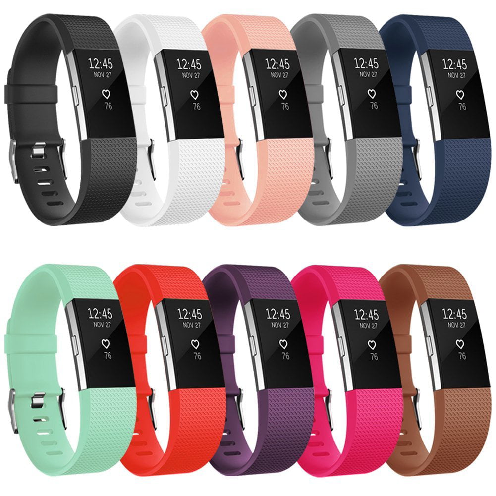10 Pack FOR Fitbit CHARGE 2 Replacement Silicone Band Strap Wristband Bracelet 