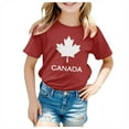thumbnail image 1 of GDREDA Canada T-Shirt Drapeau Imprimé Filles T-Shirt à Manches Courtes d'Été Col Rond T-Shirt Coupe Décontractée T-Shirts Basiques, 1 of 6