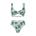 thumbnail image 4 of Rocae Flamingos And Palms for Bikini Set for Women Two Piece Sexy High Swimsuits Split Crossover Bikini Medium, 4 of 9