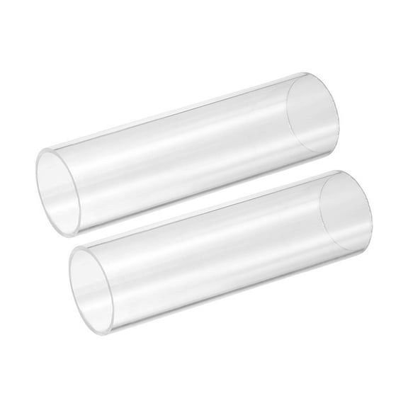 Uxcell 2 Pack Clear Rigid Acrylic Pipe, 36mm(1.42") ID x 40mm(1.57") OD 8" Round Polycarbonate Tube Plastic Tubing for Plumbing, Lighting, Aquarium, DIY Projects