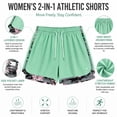 thumbnail image 5 of Women’s 2-in-1 Workout Shorts, High Waisted Athletic Running Shorts with Built-in Liner Pocket, Nylon Spandex Quick Dry Gym Yoga Training Shorts, 5 of 6
