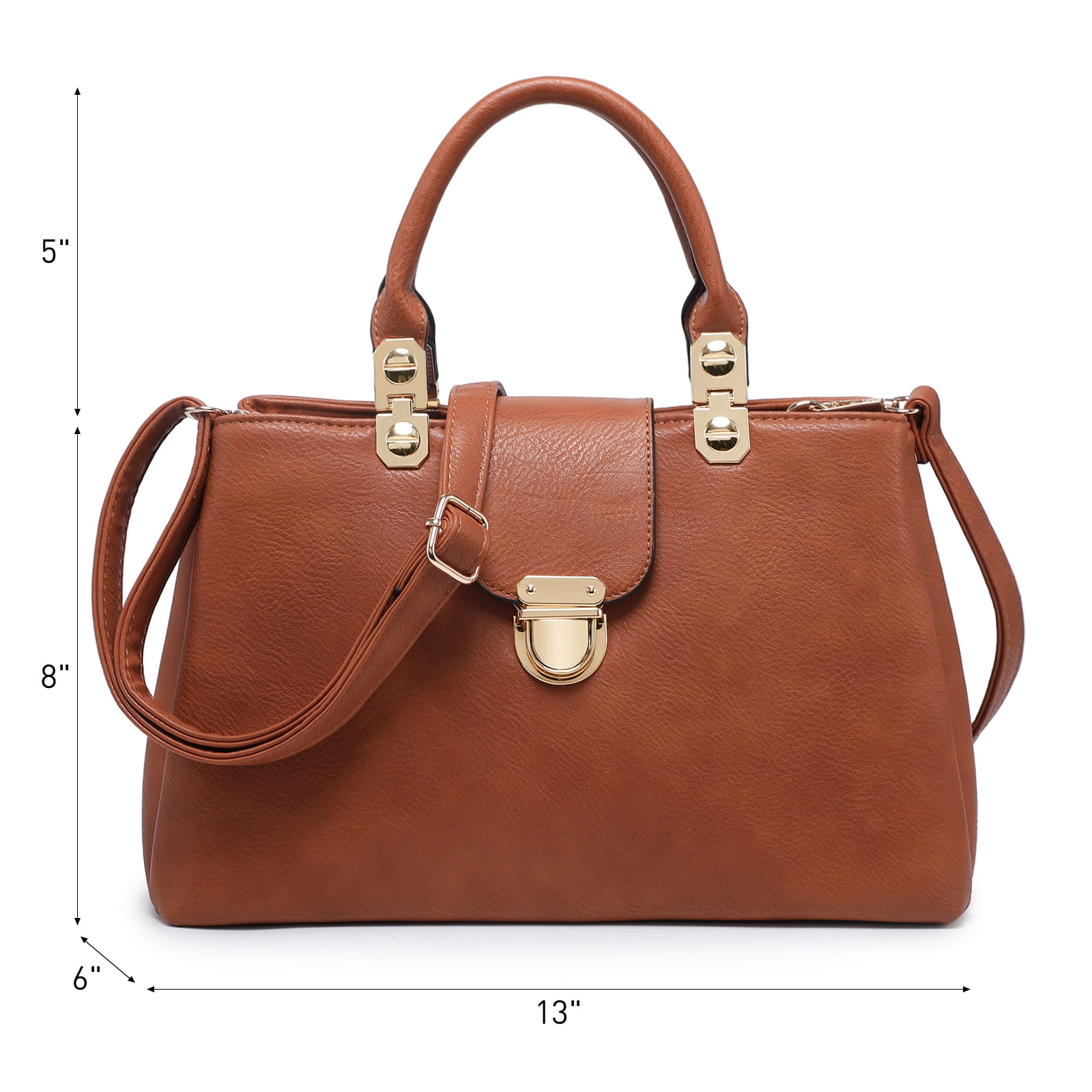 Dasein Women Satchel Handbags Top Handle Purse Medium Tote Bag Vegan Leather Shoulder Bag
