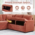 thumbnail image 5 of Harper & Bright Designs Sectional Sofa with Pull Out Bed, Convertible Sofa Sleeper with Storage, Chenille L-shaped Sectional Sofa for Living Room, Orange, 5 of 19