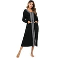 thumbnail image 6 of Aibrou Women Nightgown Long Loose Zipper Front Housecoat Sleepwear Houedress with Pockets Long Sleeve，Mulit-color, 6 of 8