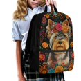 thumbnail image 3 of Uourmeti Dog and Floral Pattern Everyday Backpack for Adults, 17 Inch Smooth Zipper Adjustable Buckle School Backpack for Travel Daily Use, 3 of 6