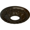 thumbnail image 3 of Ekena Millwork 11 3/8"OD x 3 5/8"ID x 1 1/8"P Leaf Ceiling Medallion (Fits Canopies up to 4 3/4"), Hand-Painted Bronze, 3 of 7