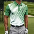 thumbnail image 2 of VBVC Men's and Men's Plus Golf Print Short Sleeve Collared Shirt,Breathable Quick Dry Athletic Top For Men,Green,S-5XL, 2 of 7